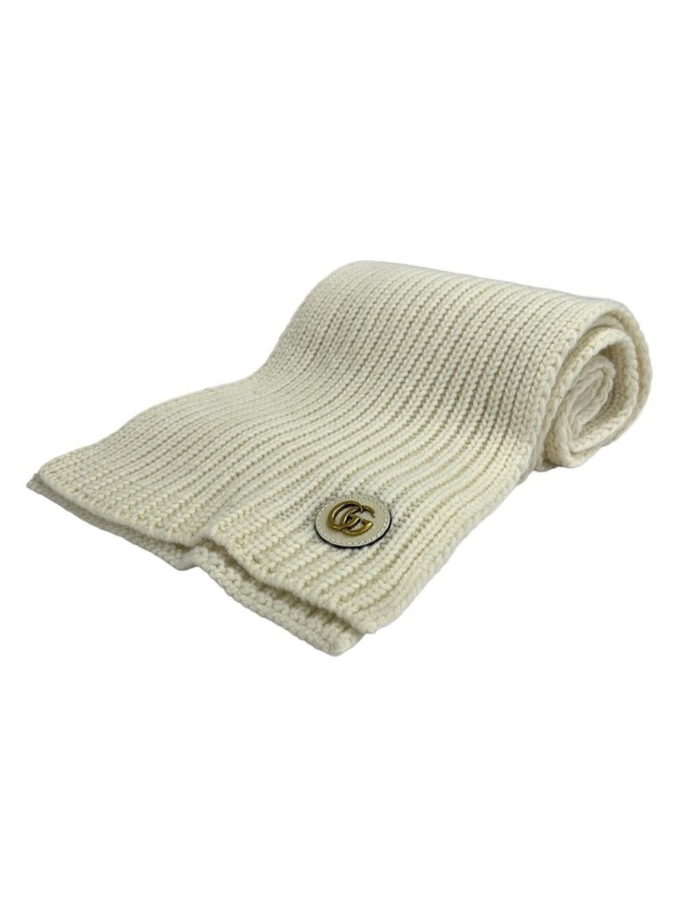 Gucci Scarf Ivory Double G Wool Cashmere